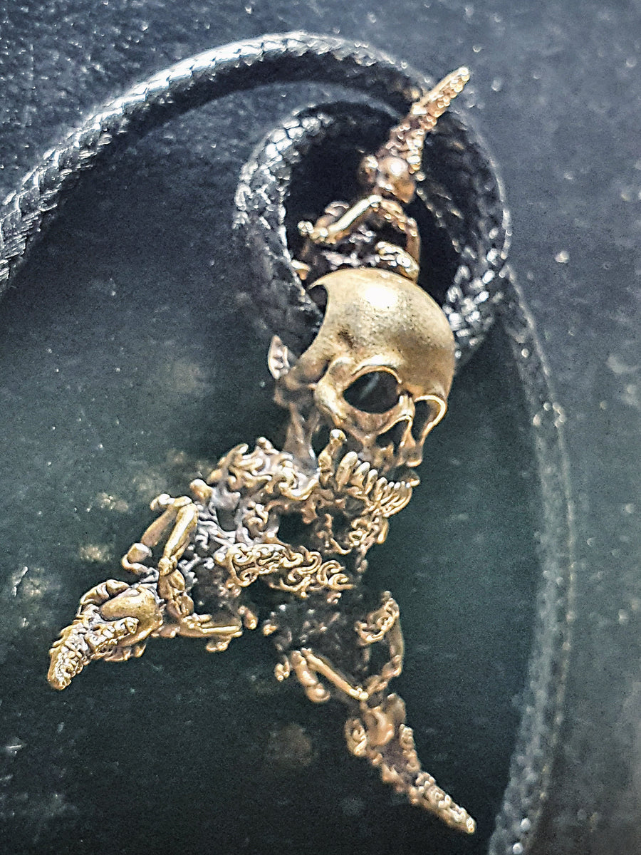 Evil Within Skull Pendant | 925 Silver + Brass