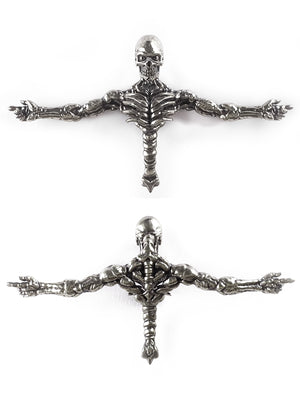 Cyberpunk Savior Skull Pendant | 925 Silver + Brass