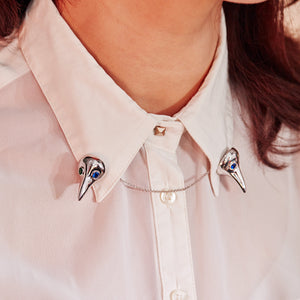 Bird Collar Brooches | 925 Silver + Synthetic Zircon