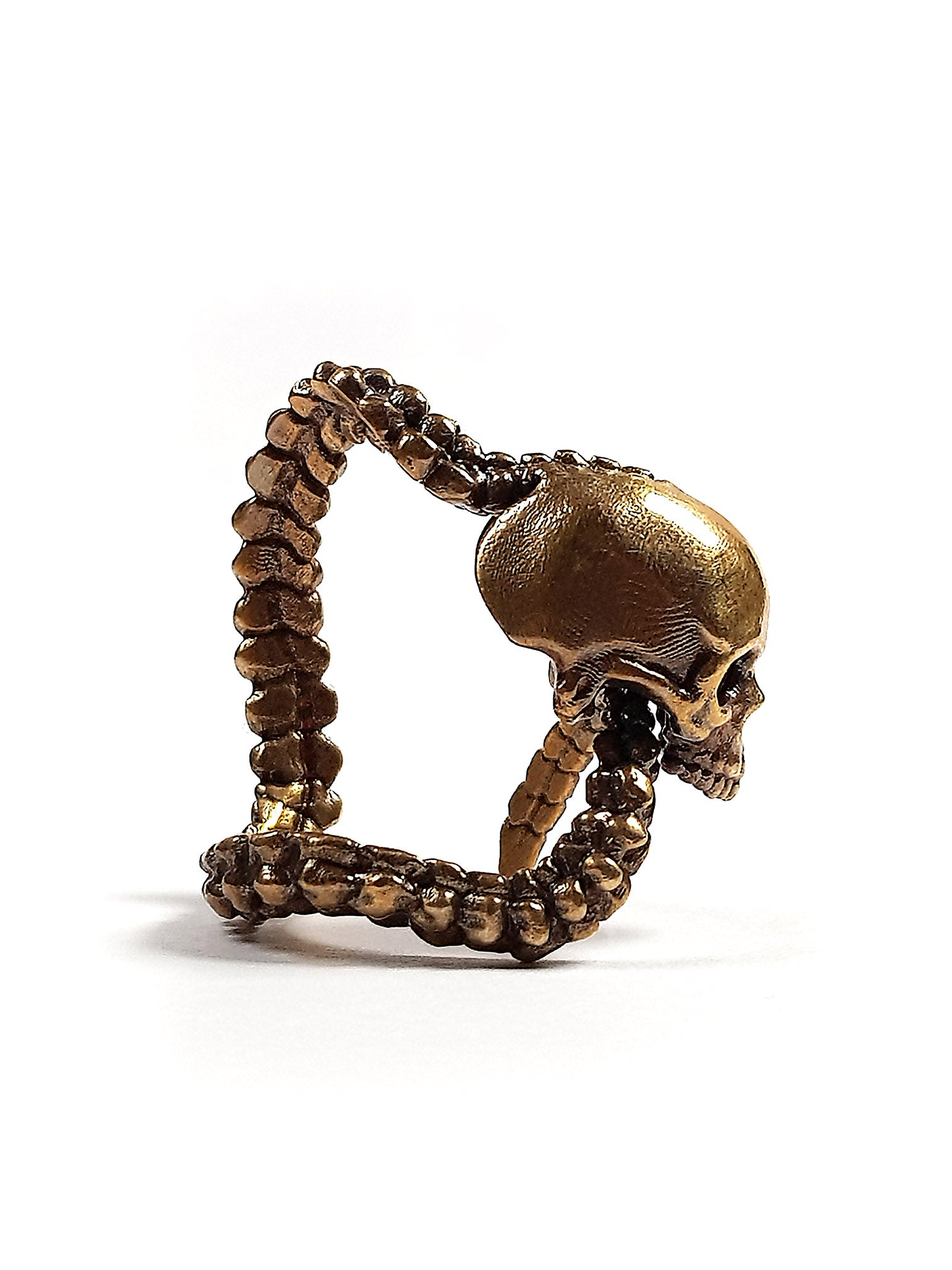Krasue Skull Ring | 925 Silver + Brass