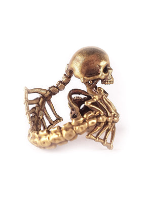 Embrace adjustable Skull Ring | 925 Silver + Brass