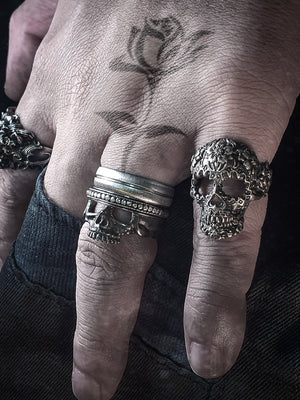Memento Mori skull ring sterling silver 925 Jewelry heavy metal gothic –  Jack's Club