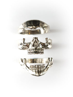 3 layered Skull Ring | 925 Silver