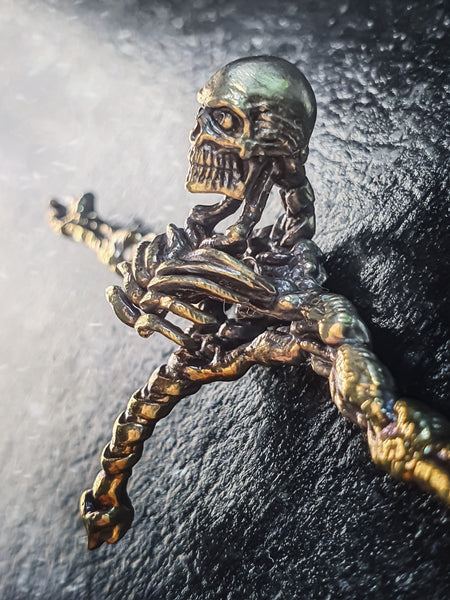 新品未使用DAMNGOOD!! SKULL HANDLE SC25 BRASS Bandmax Black Stainless Steel Skull Necklace Pendant Large