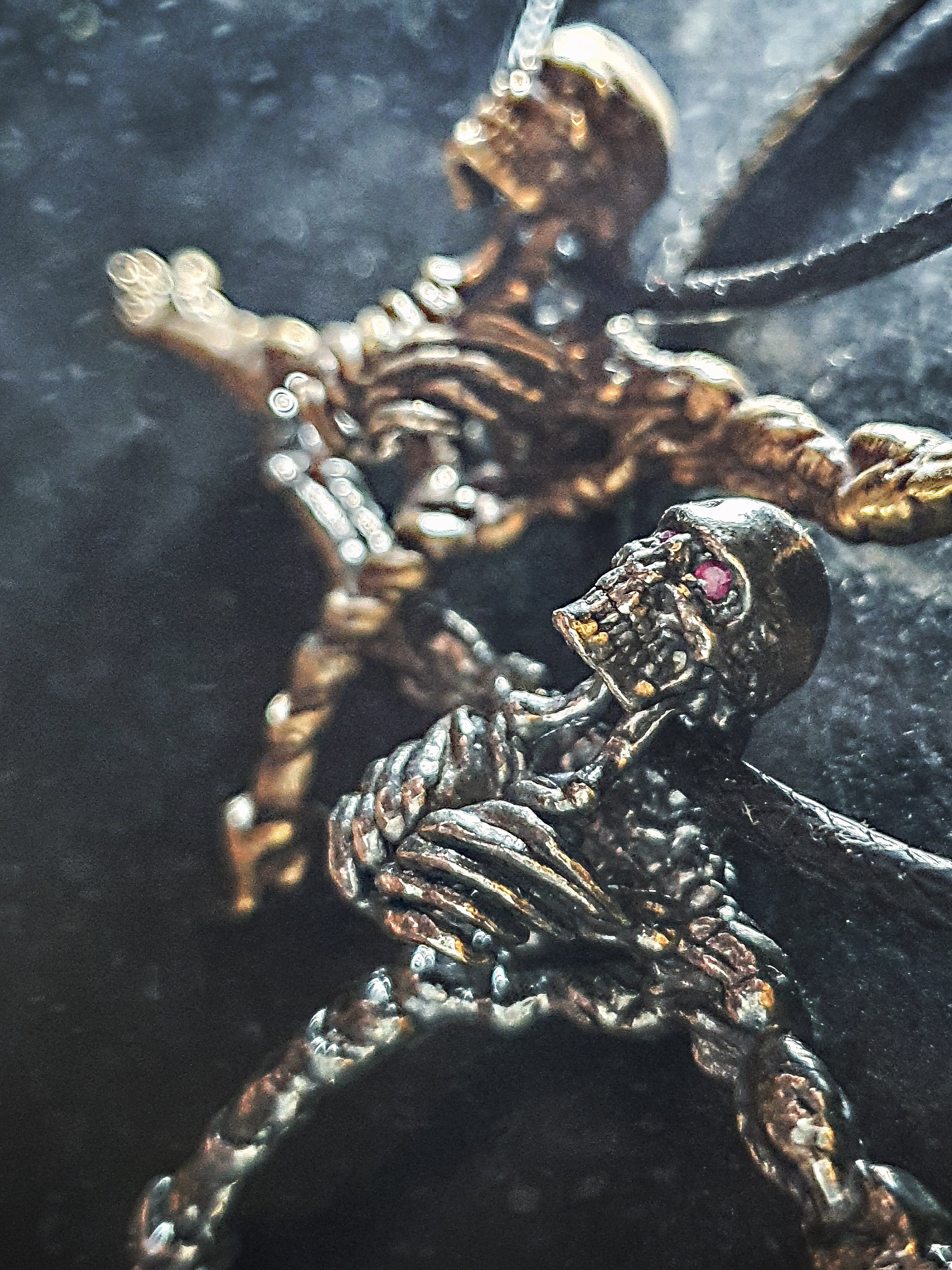 Cyberpunk Savior Skull Pendant | 925 Silver + Brass