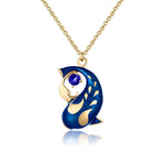 Zen Koi Necklace | 18K Gold +Blue Sapphire+High-temperature Vitreous Enamel